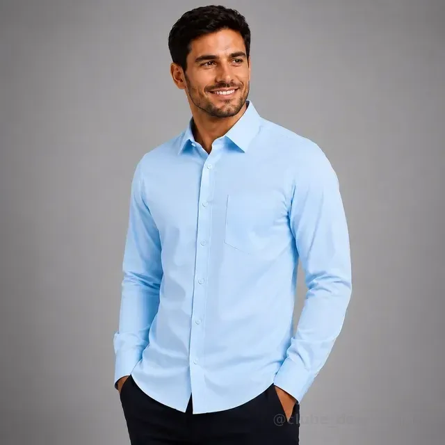 Camisa Social Masculina Manga Longa - 100% Microfibra