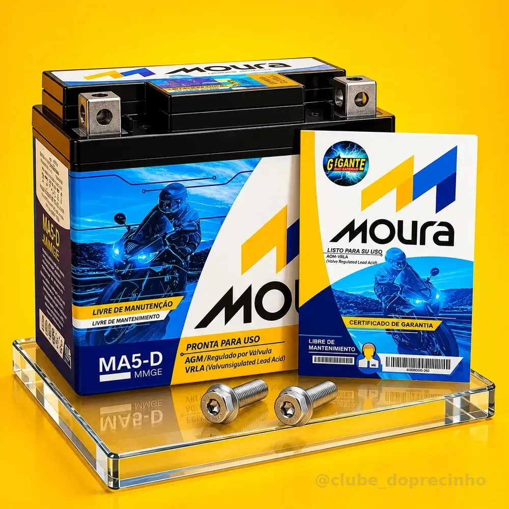 Bateria Moura Moto 5ah Honda Cg Titan Fan Biz Bros 150 160 Direito