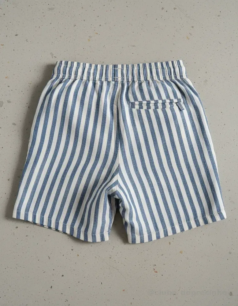 Shorts Mauricinho Listrado Masculino Haryn Menswear Azul Listra Larga M