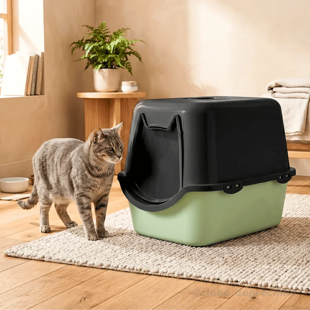 Caixa Areia Fechada Banheiro Toalete Sanitário Gato Antiodor