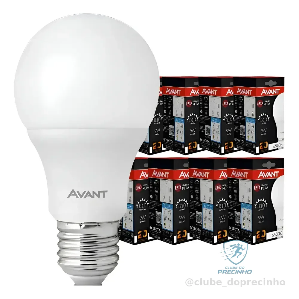 Avant Kit 10 Lâmpadas Led 9w Bulbo 6500k Branco Frio 127/220v Branco