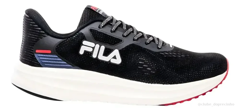 Tênis Masculino Fila Fastness Academia Caminhada Original Preto Lisa 41 Br