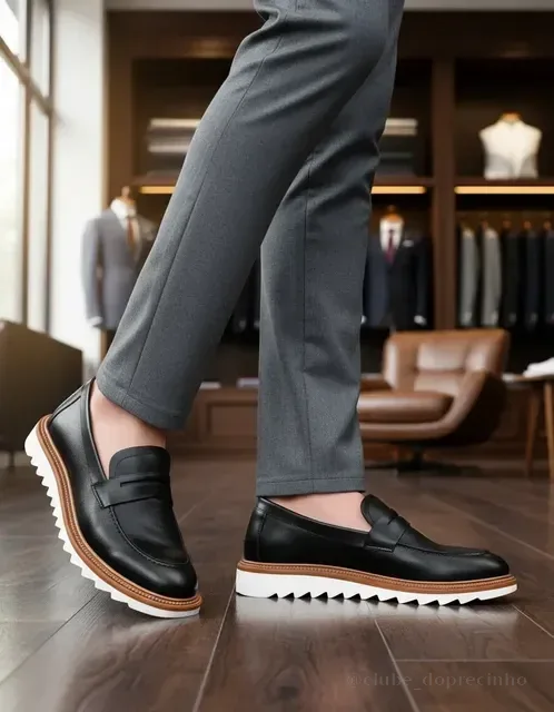 Sapato Mocassim Loafer Gugi Tratorado Conforto Premium Leve