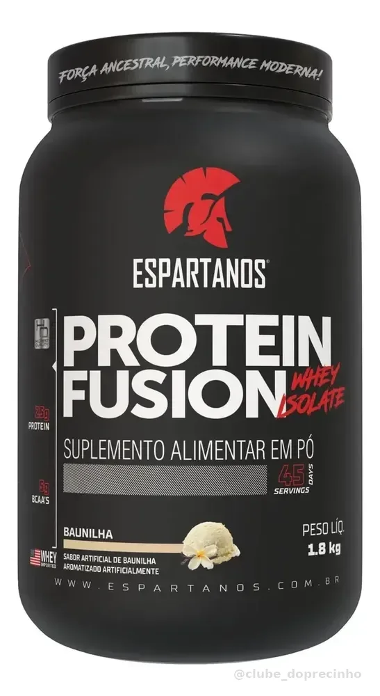 Protein Fusion Whey Isolate 1,8kg - Espartanos Nutrition Sabor Baunilha