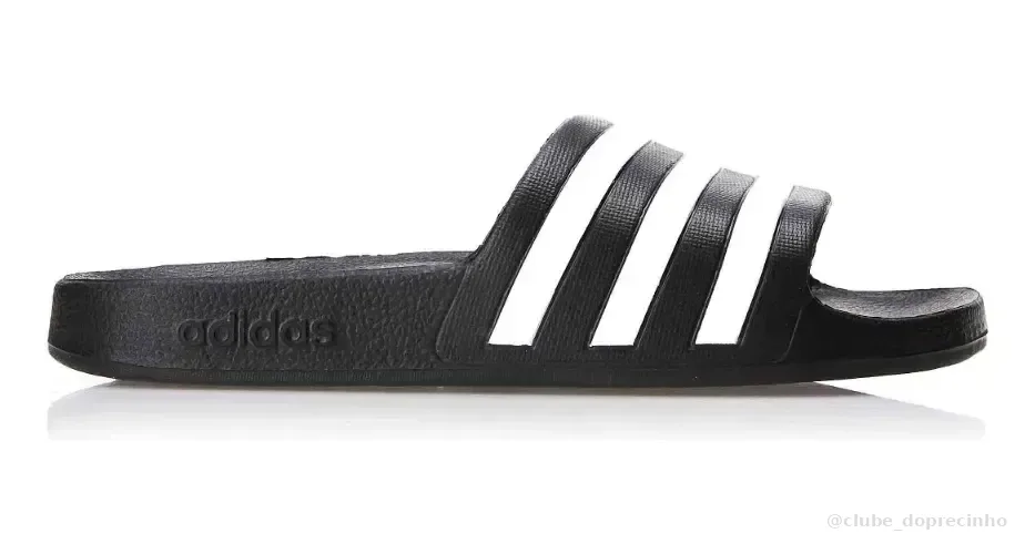 Chinelo Masculino Adilette Aqua adidas Preto E Branco Liso 34/35