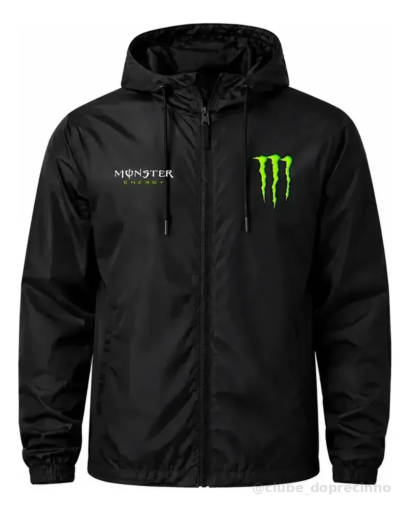 Jaqueta Corta Vento Monster Impermeável Unissex Sportivo Top Preto Gg
