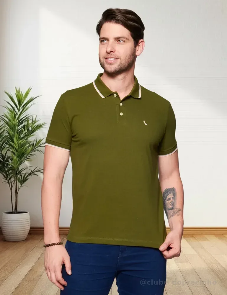 Camisa Polo Friso Duplo Reserva Adulto Verde-musgo N/a P Lisa