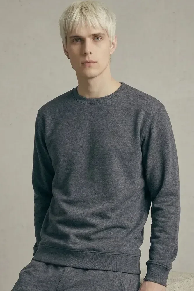 Moletom Masculino Leve Gola Careca Polo Wear Mescla Escuro M Mescla Escuro