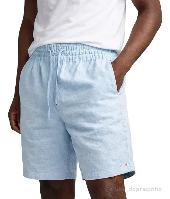 Shorts Linho Masculino Sandrini Casual Verão Confortável
