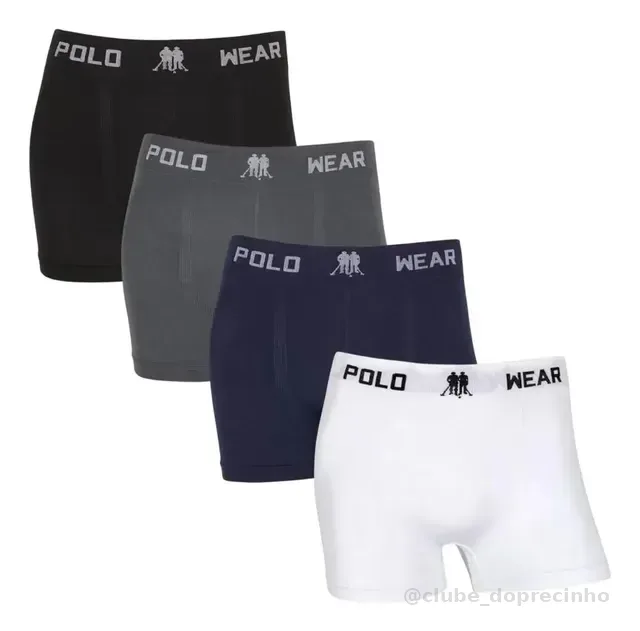 Kit 4 Cueca Boxer Masculino Polo Wear Sem Costura Original