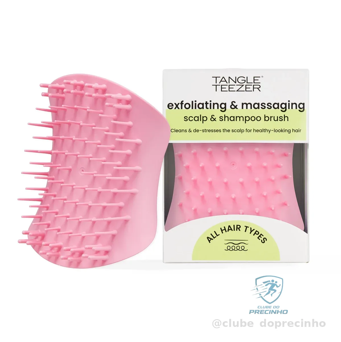 Tangle Teezer - Escova de esfoliação e limpeza do couro cabeludo Scalp Brush Exfoliator. Cor: Rosa