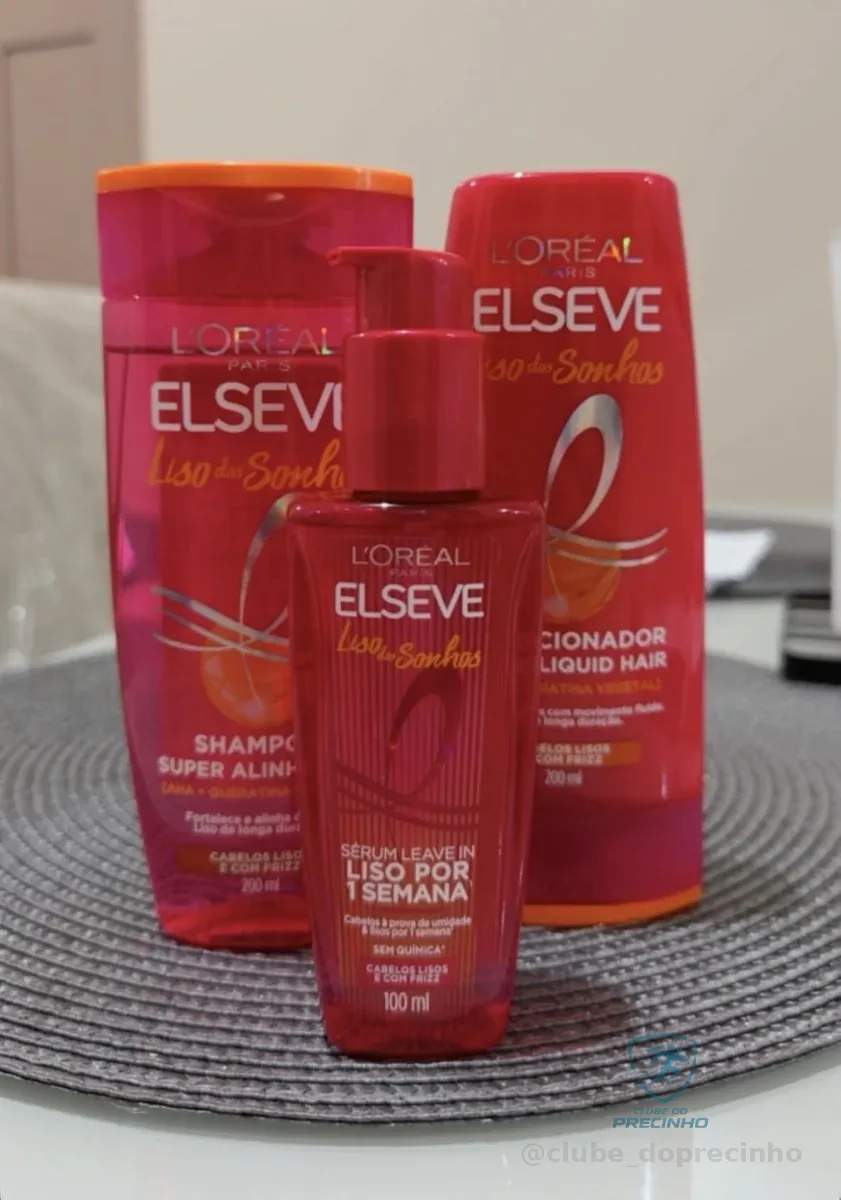 L'Oréal Paris Elseve Liso dos Sonhos Kit Shampoo, Condicionador e Sérum