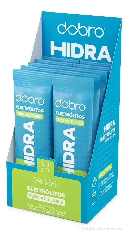 Hidra Eletrolitos Dobro Caixa Com 10 Sachês De 7g Sabor Limão