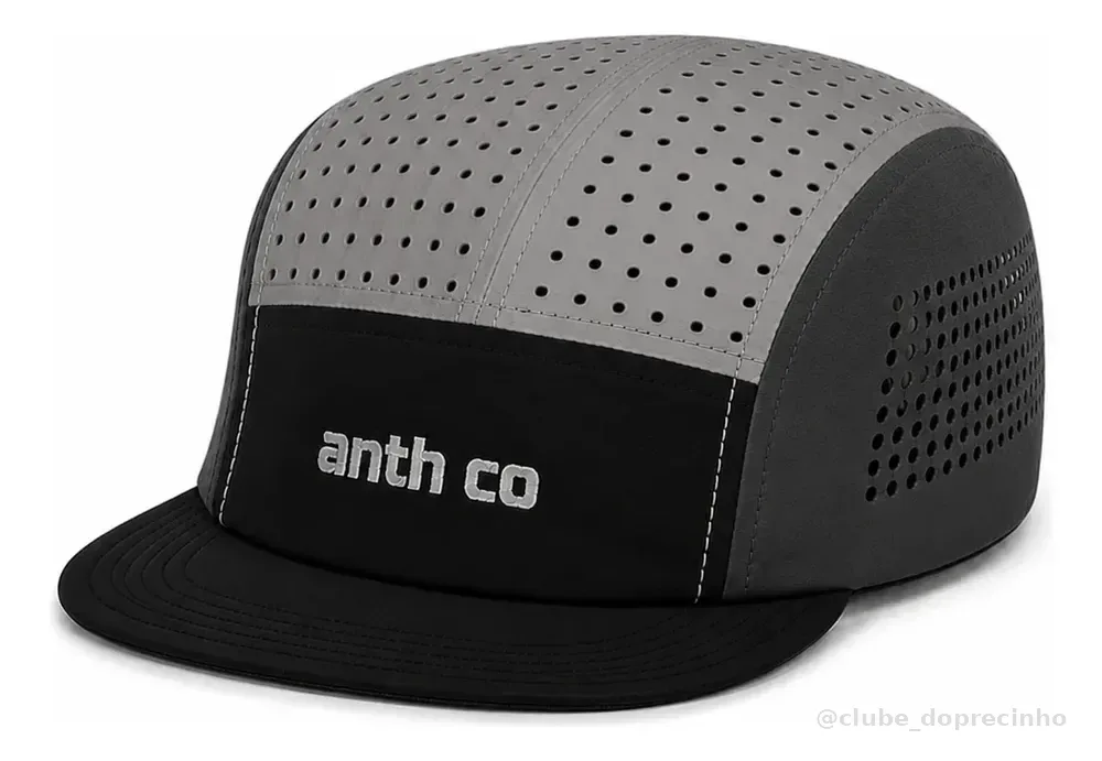 Boné Five Panel Esportivo Fresh Anth Co Respirável Unissex Cinza / Chumbo / Preto Único