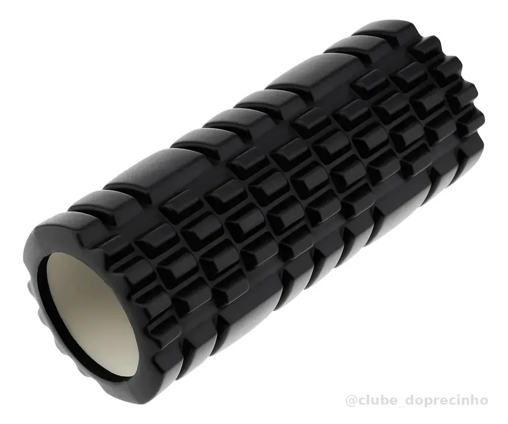 Rolo Massagem Foam Roller Liberação Miofascial Soltura Preto Preto