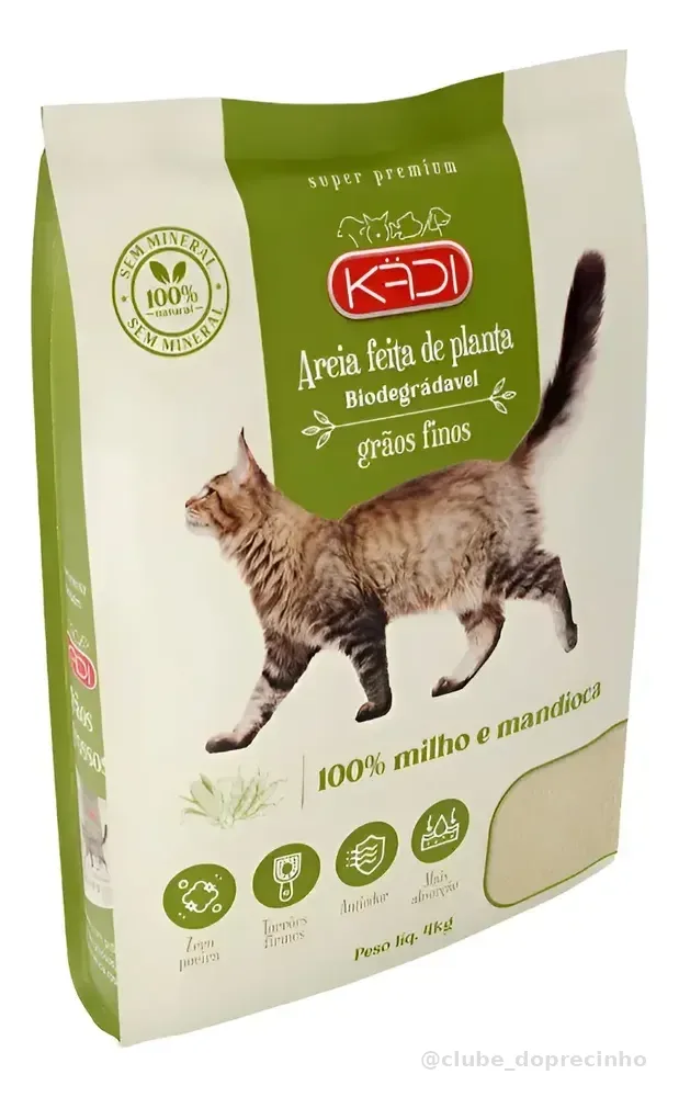 Areia Sanitária Kadi Biodegradável 4kg Graos Finos