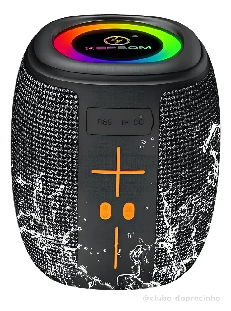 Caixa de Som Bluetooth Portátil 50w Led Tws Ka-8596 cor preto