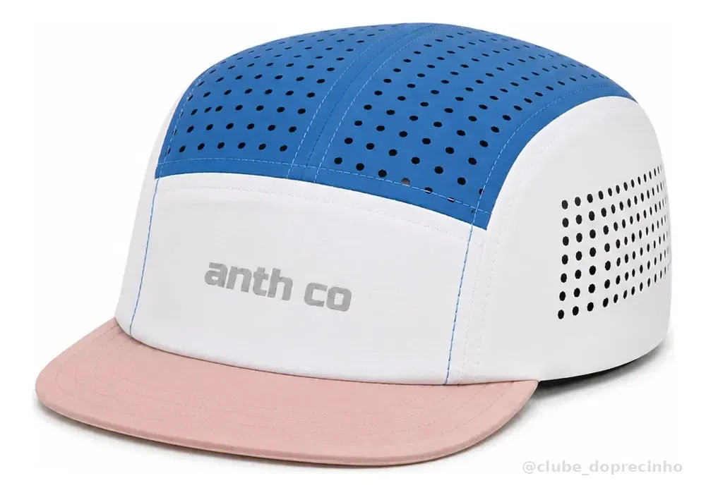 Boné Five Panel Esportivo Fresh Anth Co Respirável Unissex Branco / Azul Jeans / Rose Único