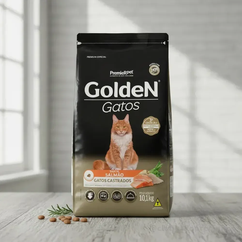 Ração Golden Gatos Adultos Castrados Salmão 10kg