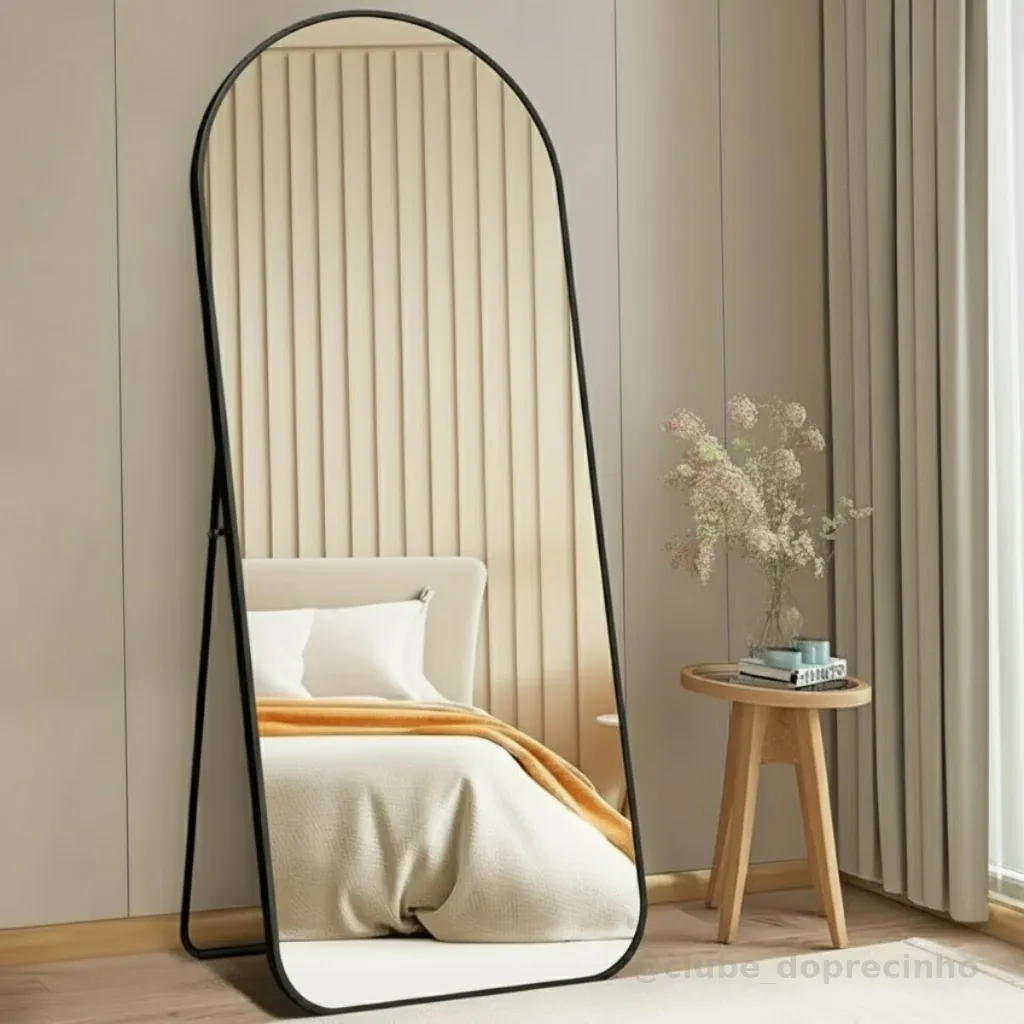 Espelho Arco Corpo Inteiro Base Reta 170x70 150x60 110x50 Aluminio Casa Decorativo