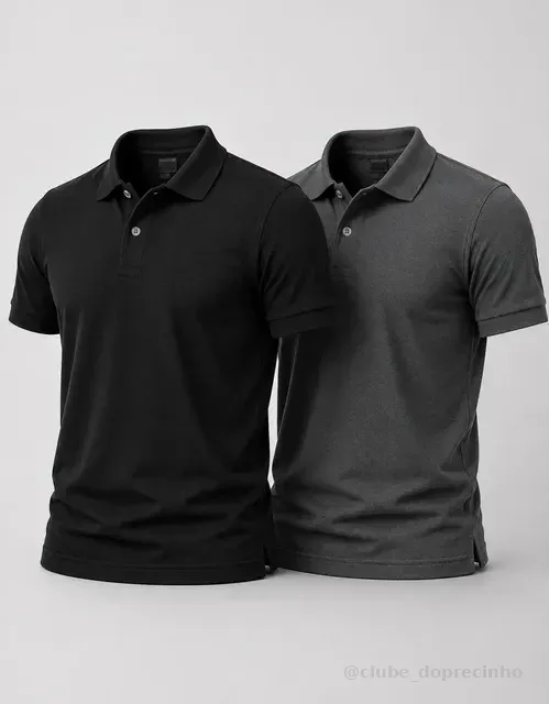 Kit 2 Camisa Gola Polo Masculina Básica Piquet Camiseta