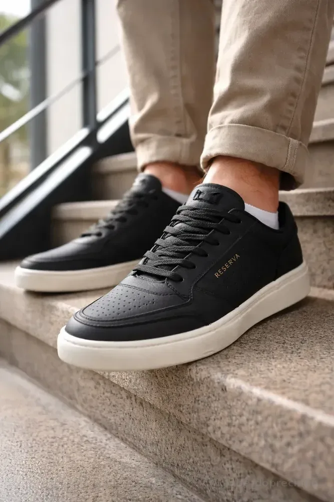 Tênis Casual Masculino Go Troy Com Forro Em Têxtil Reserva Preto Lisa 40 Br