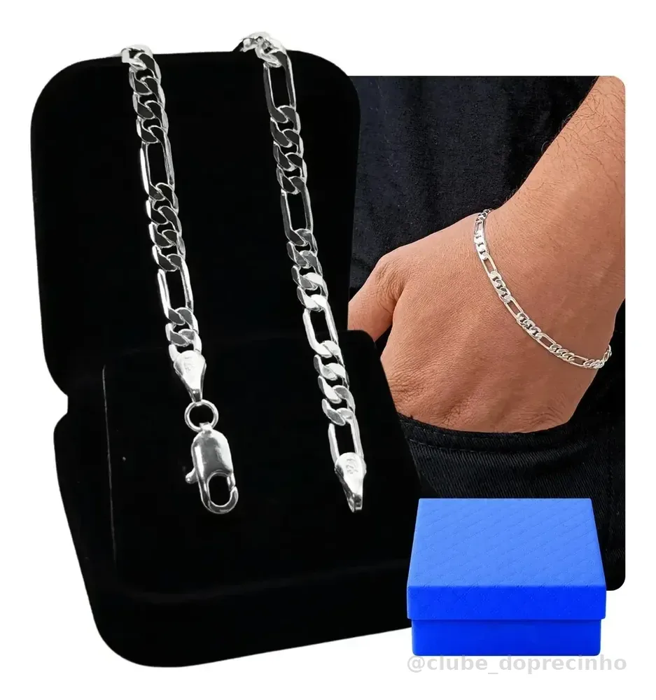 Pulseira Prata 925 Grumet Masculina Escamada 5mm Italiana