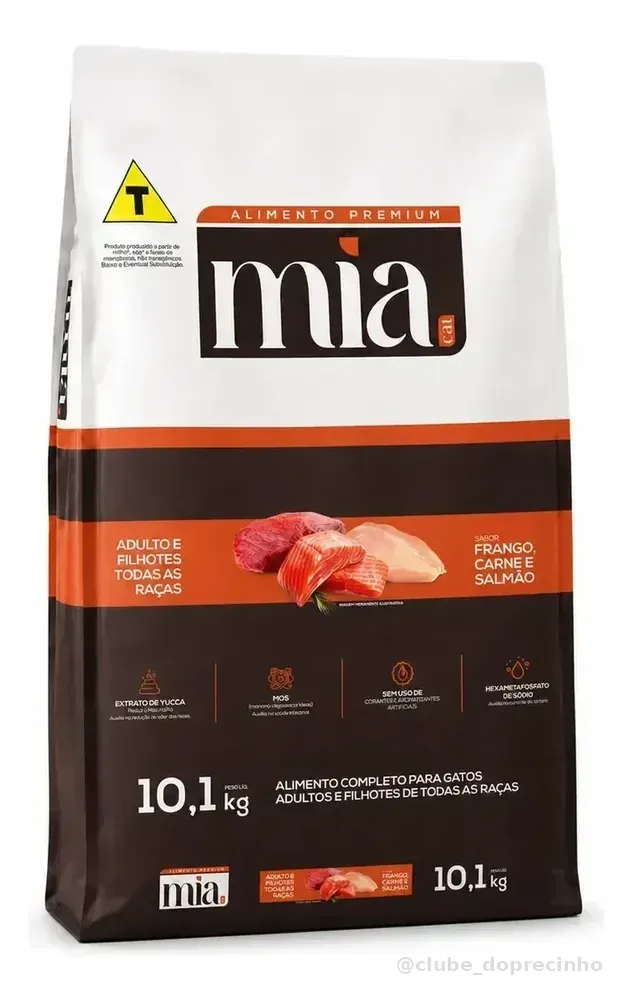 Ração Para Gato Todas As Idades Adulto E Filhote 10,1kg Sabor Frango Carne E Salmão 27g Proteína Petistrô