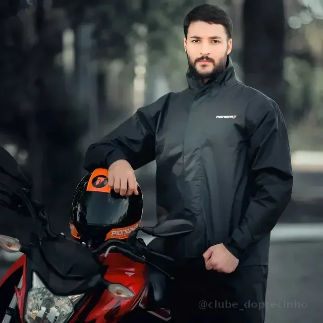 Capa De Chuva Em Nylon Moto Motoqueiro Impermeável Pioneira