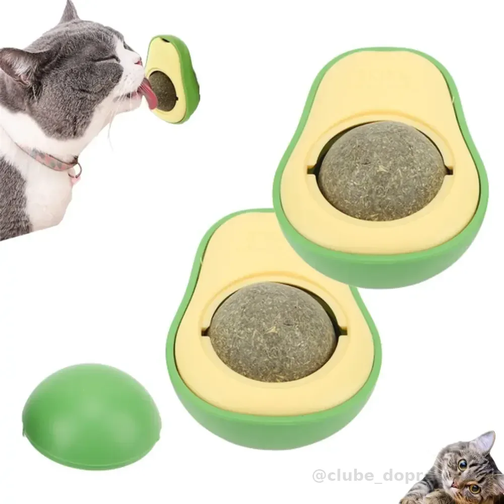 Kit 2 Brinquedo Para Gato Com Catnip Erva Gato Abacate Bola Verde