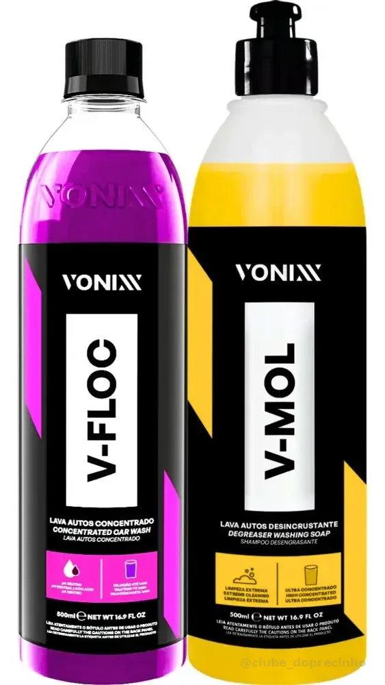 Kit Shampoo Automotivo Esfregação Neutro V-floc V-mol Vonixx