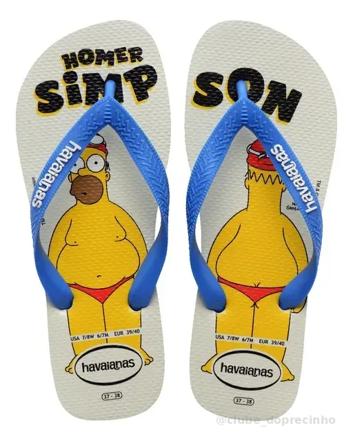 Chinelo Havaianas Simpsons Top Original Masculino Feminino