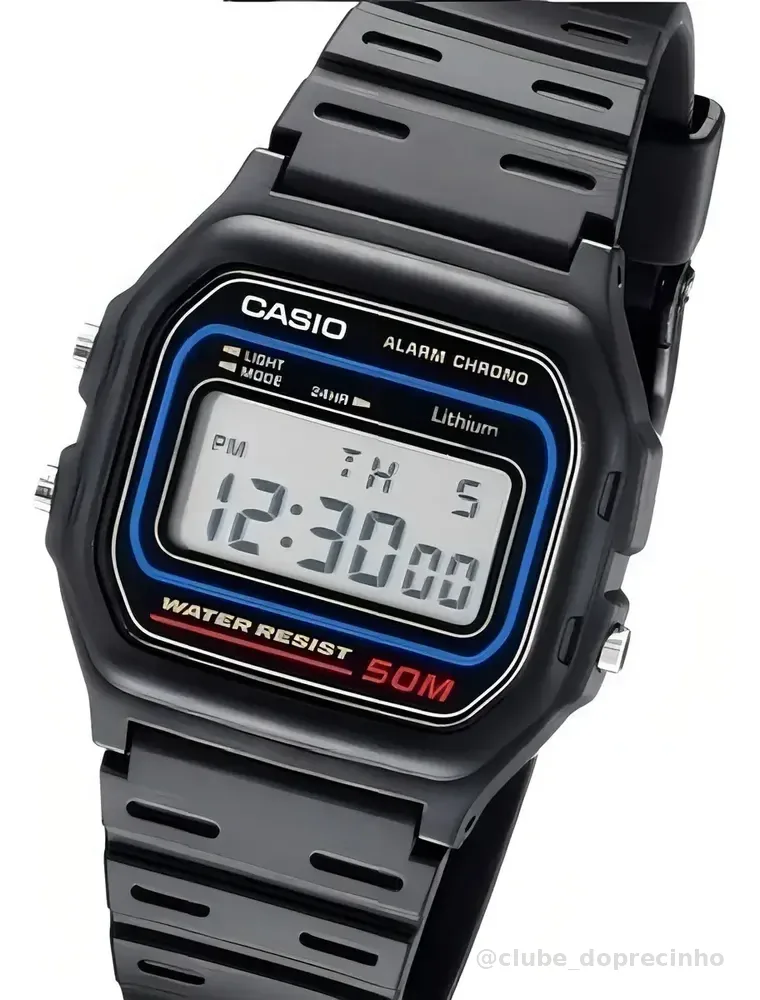 Relógio Casio Masculino Digital Preto de Resina W-59-1VQ