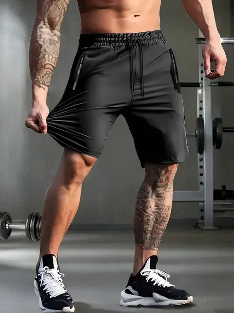 Bermuda Masculina Slim Fit De Poliamida Esportiva Fitness