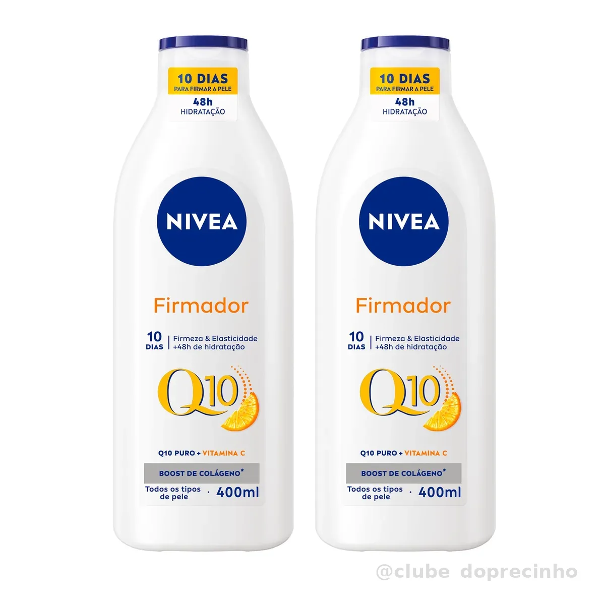 NIVEA Kit Loção Hidratante Firmador Q10 + Vitamina C para Todos os Tipos de Pele 400ml