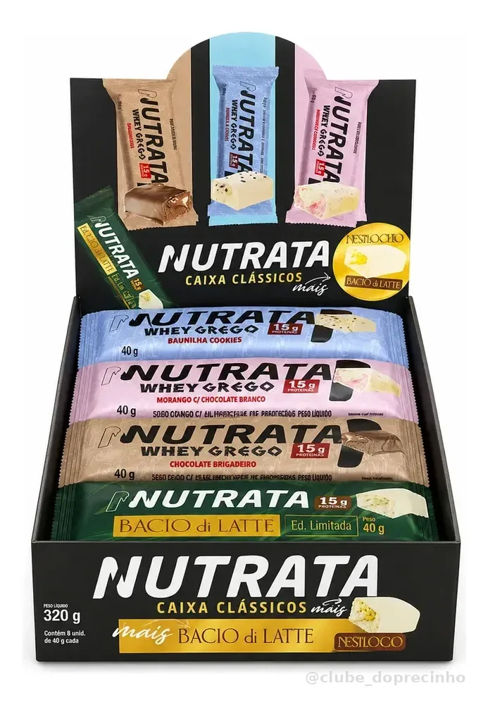Barra Proteica Nutrata Bacio Caixa Mista 8un 320g Caixa Mista Bacio