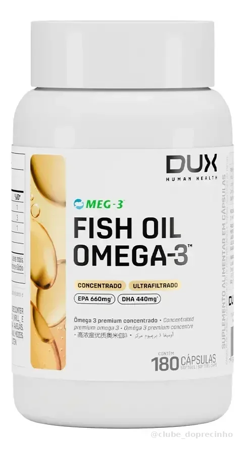 Fish Oil Ômega 3 Pote 180 Capsulas Dux Nutrition