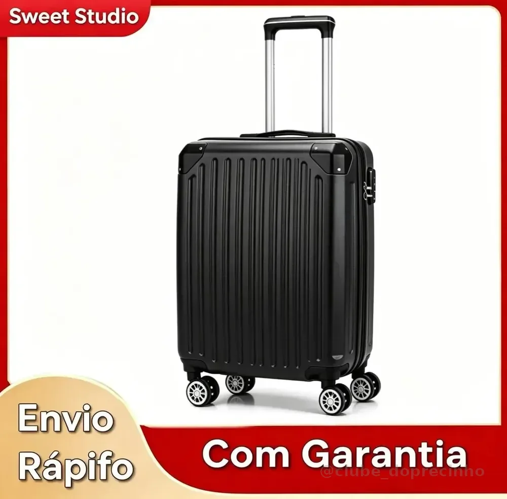 Mala de Bordo Rígida Sweet Studio em ABS com Rodas 360° para Viagem