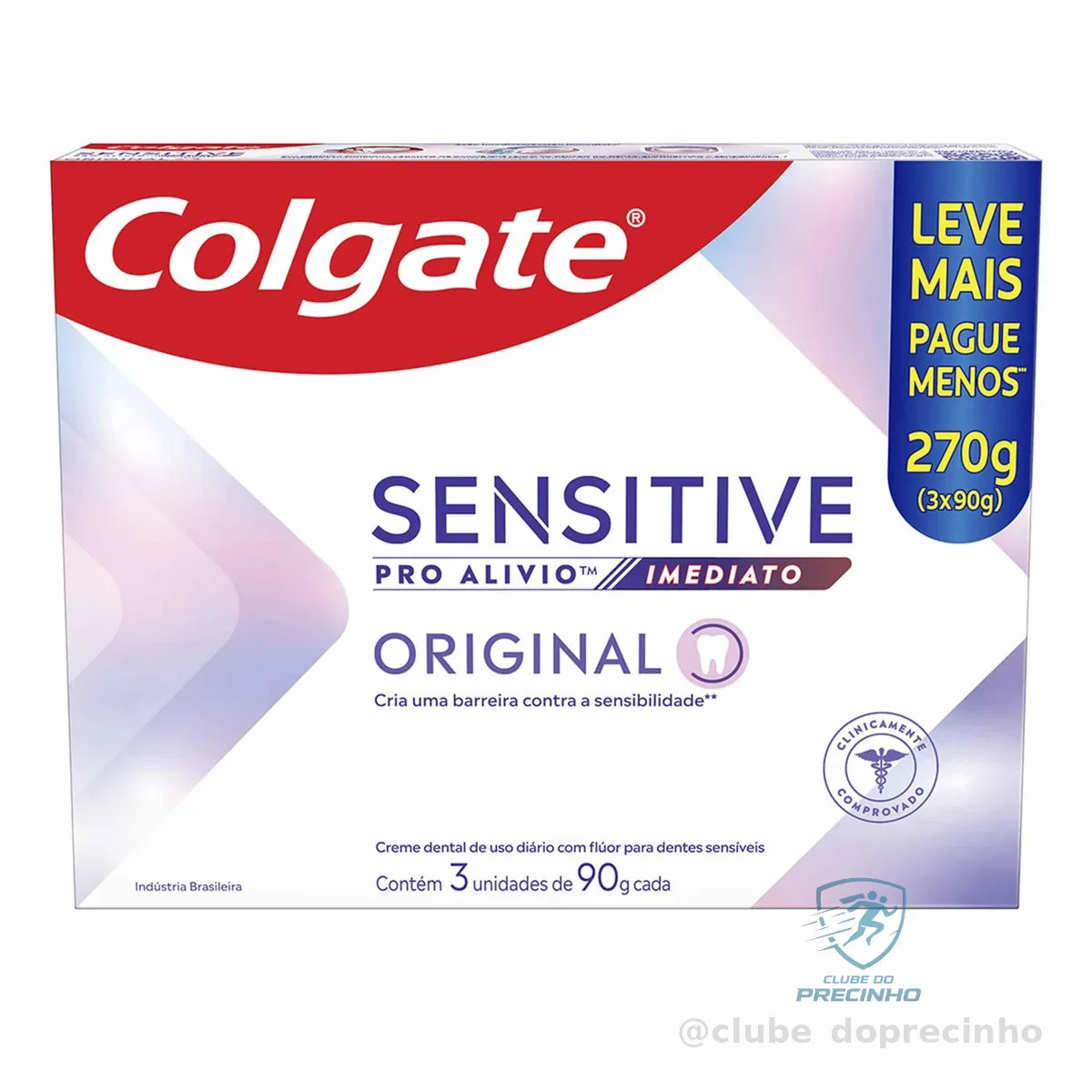 Colgate Creme Dental para sensibilidade Sensitive Pro Alívio Imediato 90 g, 3 Unidades, Alívio da Sensibilidade com Arginina, Sensação Imediata