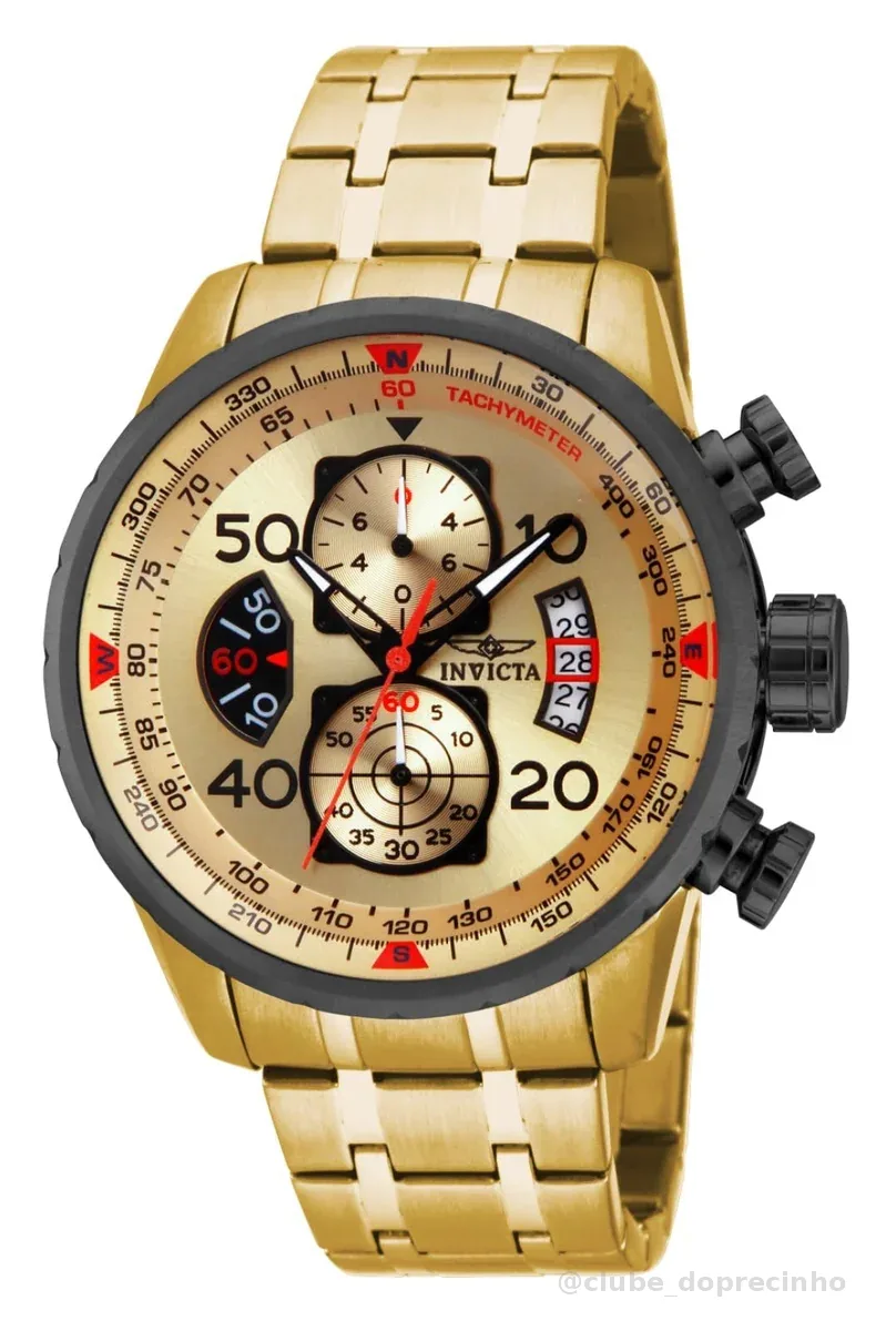 Invicta Relógio masculino aviador analógico de quartzo japonês
