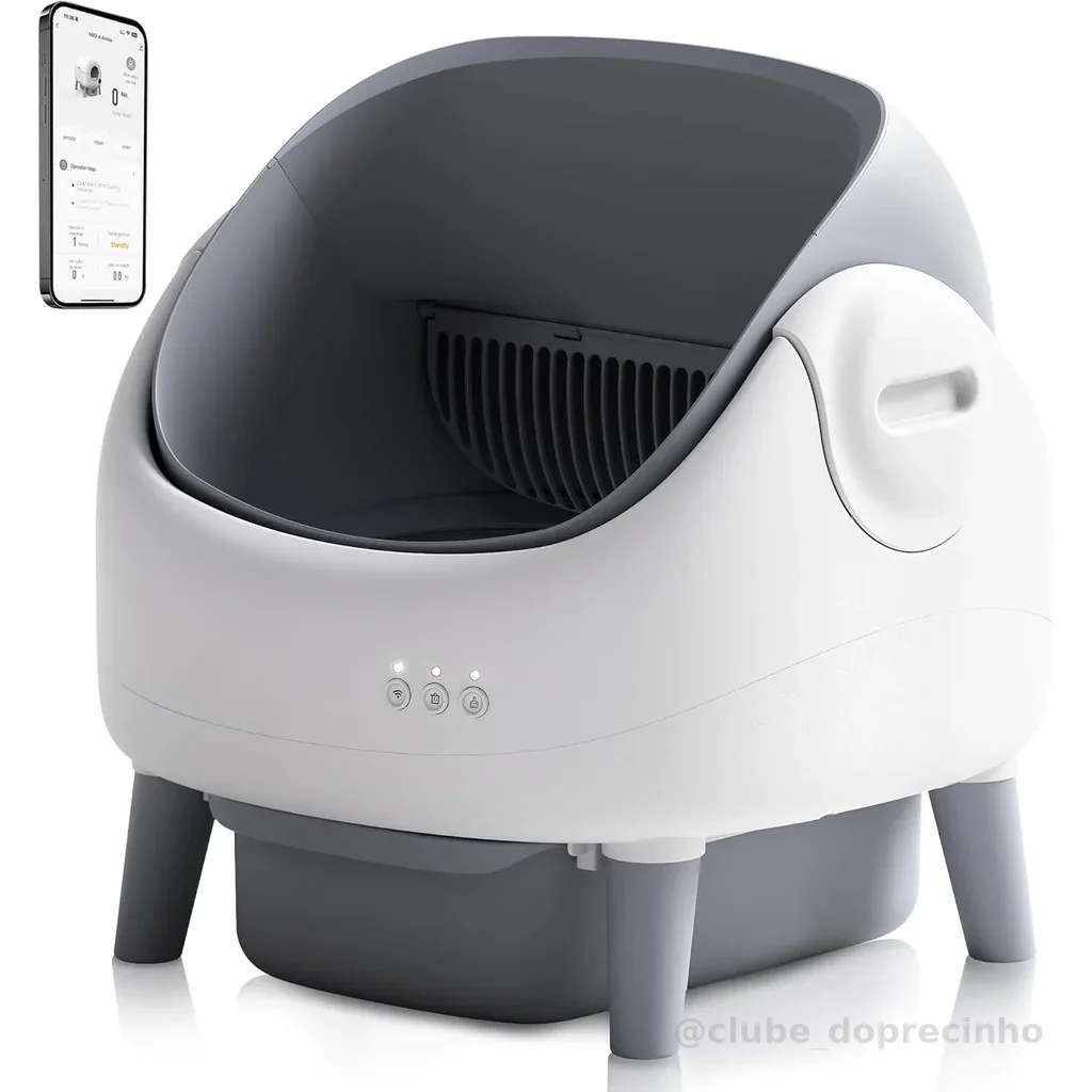 Newpet Caixa de Areia Autolimpante com Tampa Aberta Caixa de Areia Automática para Gatos para Vários Gatos com app