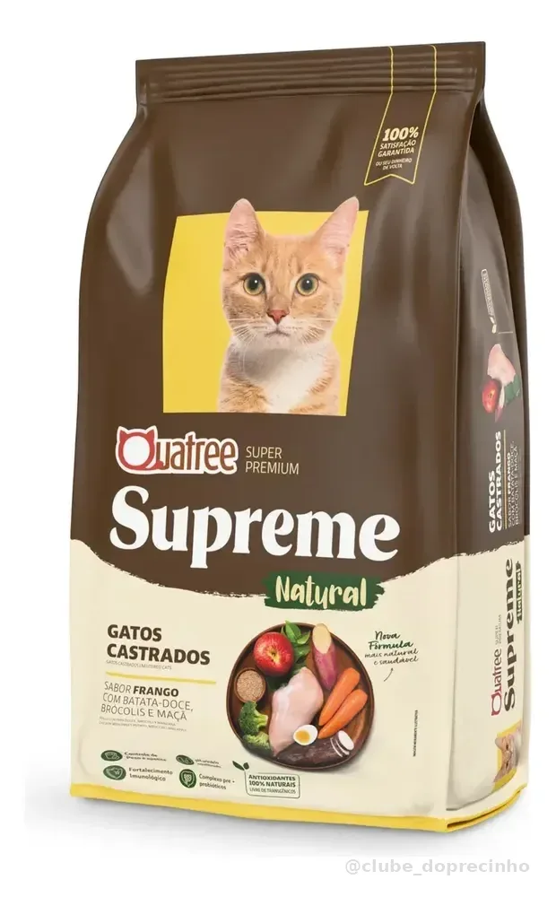Ração Quatree Supreme Gatos Castrados Frango 10.1kg
