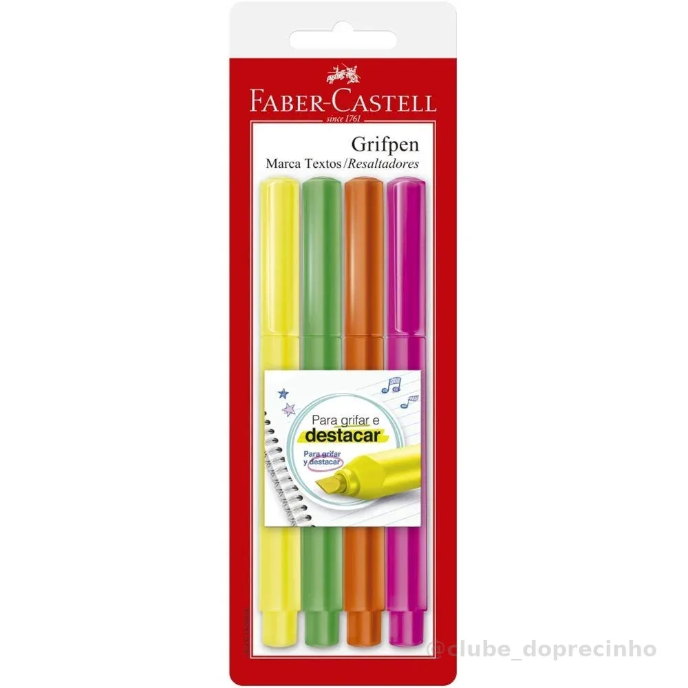 Caneta, Faber-Castell, MT/ESZF, Multicor, pacote de 4