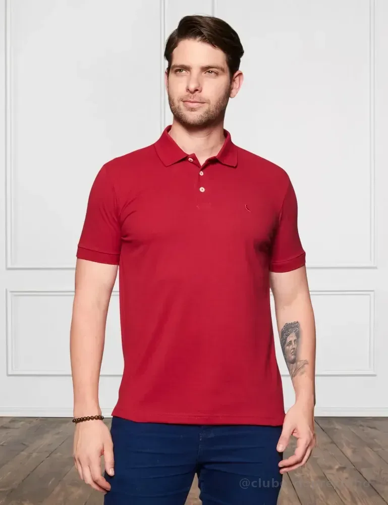 Polo Piquet Classica Reserva Masculina Bordô N/a P Lisa