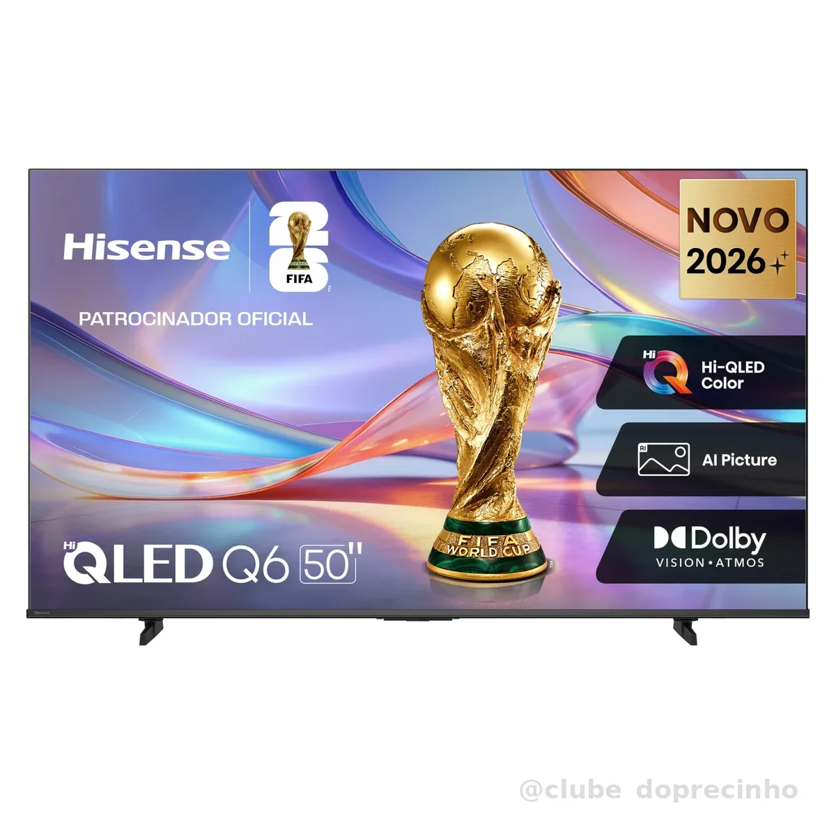 Hisense Smart TV 4K Hi-QLED 50" Polegadas 50Q6QVV com Processador AI, Dolby Vision, HDR10+, HLG, Filmmaker Mode, Dolby Gaming, Dolby Atmos, MiraCast e Compatibilidade Alexa