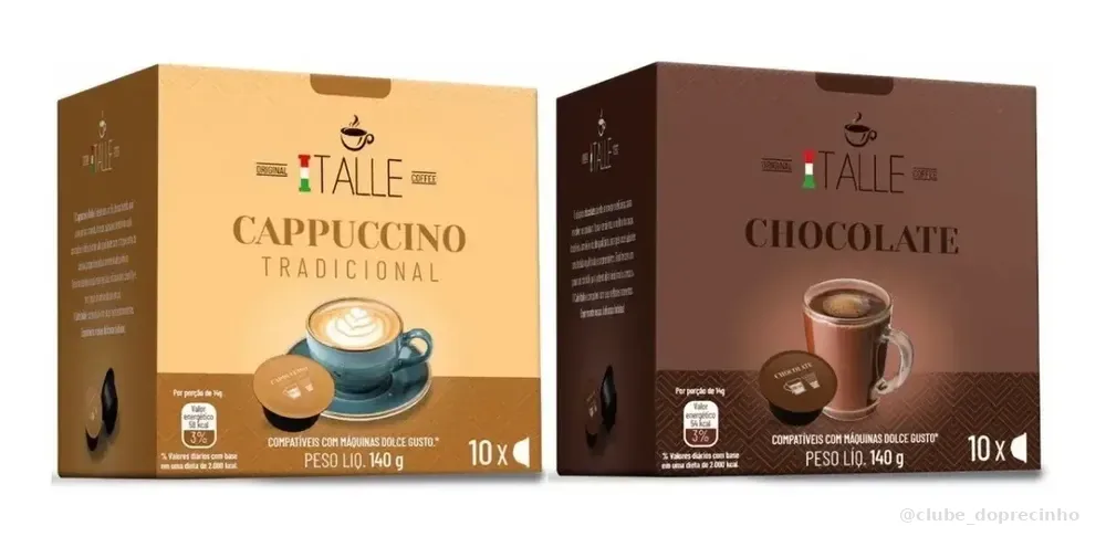 Capsula Compativel Dolce Gusto Capsulas Cappuccino Chocolate Café Italle 20 Capsulas