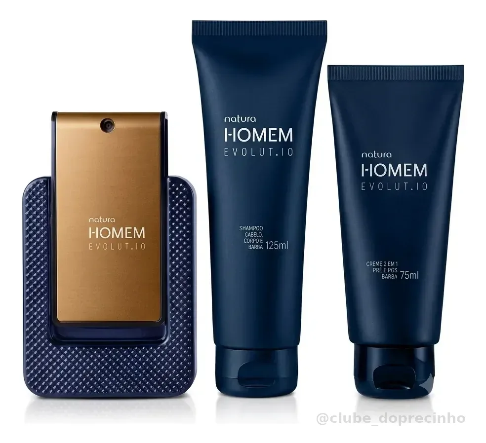 Presente Natura Homem Evolut.io + Perfume + Shampoo + Creme