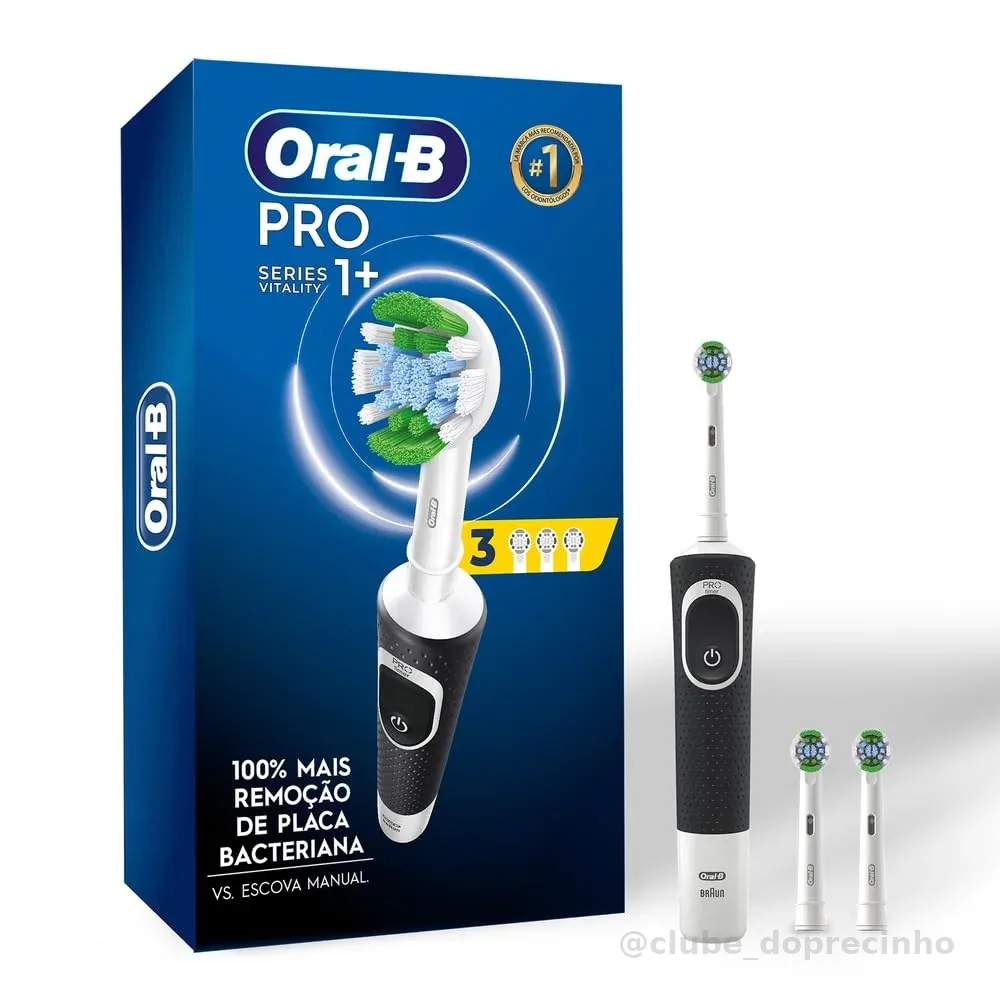 Oral-B Escova de Dente Elétrica PRO Series 1, Cabeça Redonda, Preta