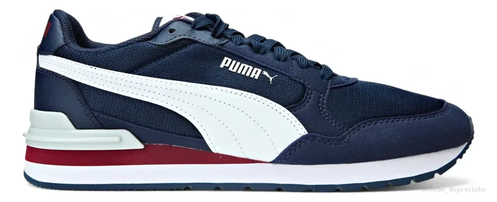 Tênis Masculino St Runner V4 Mesh Puma Club Navy-puma White-team Regal Red-plat Lisa 41.0 Eu