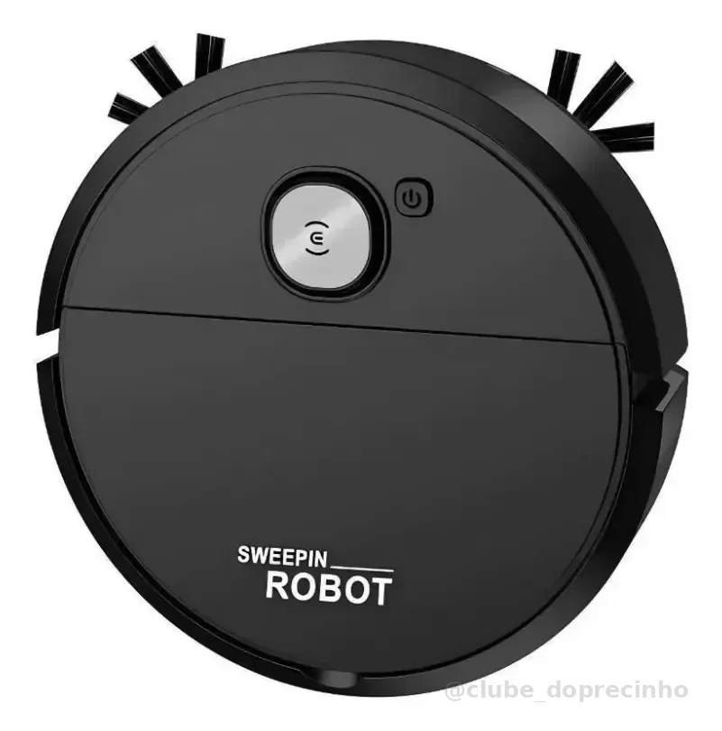 Robô Aspirador Inteligente 3 Em 1 Silencioso Para Limpeza Preto 3.7